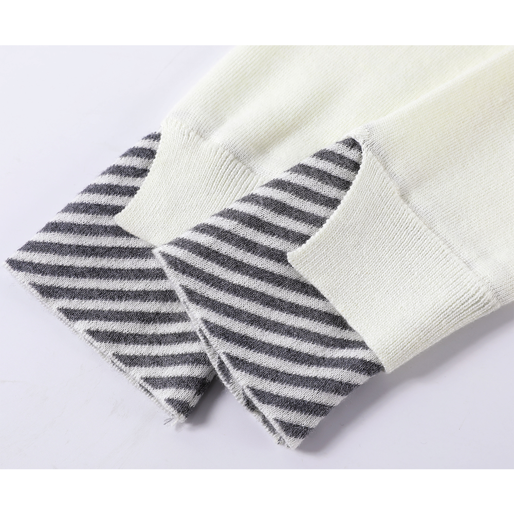 Striped Stitching Knit Sweater