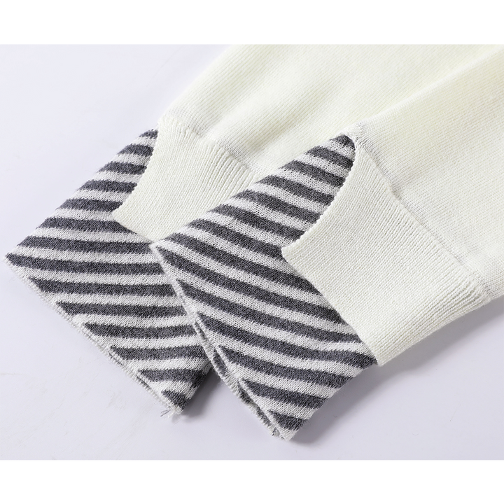 Striped Stitching Knit Sweater
