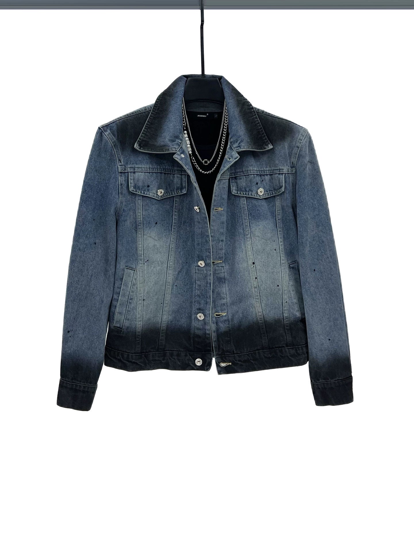 Denim Gradyan Ceket ve Pantolon Seti 