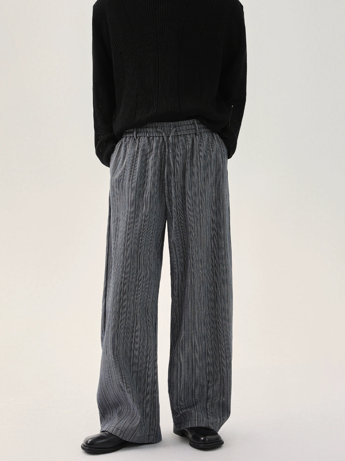 سروال كاجوال بطول الأرض مع حبل مرن 