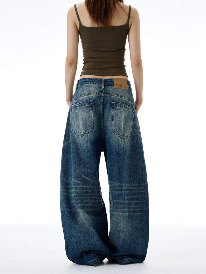 Jeans de pierna ancha retro de corte holgado 