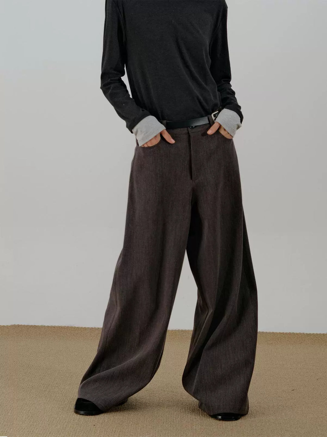 Brede Pijpen Losse Pasvorm Casual Broek 