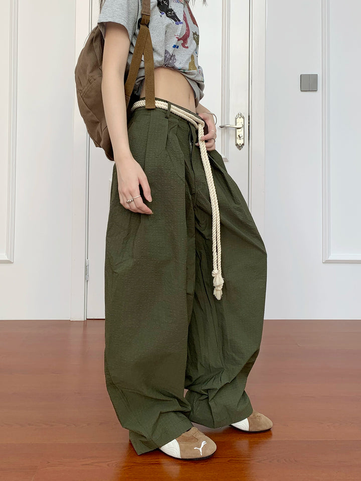 Retro Wijde Been Paratrooper Broek met Riem 