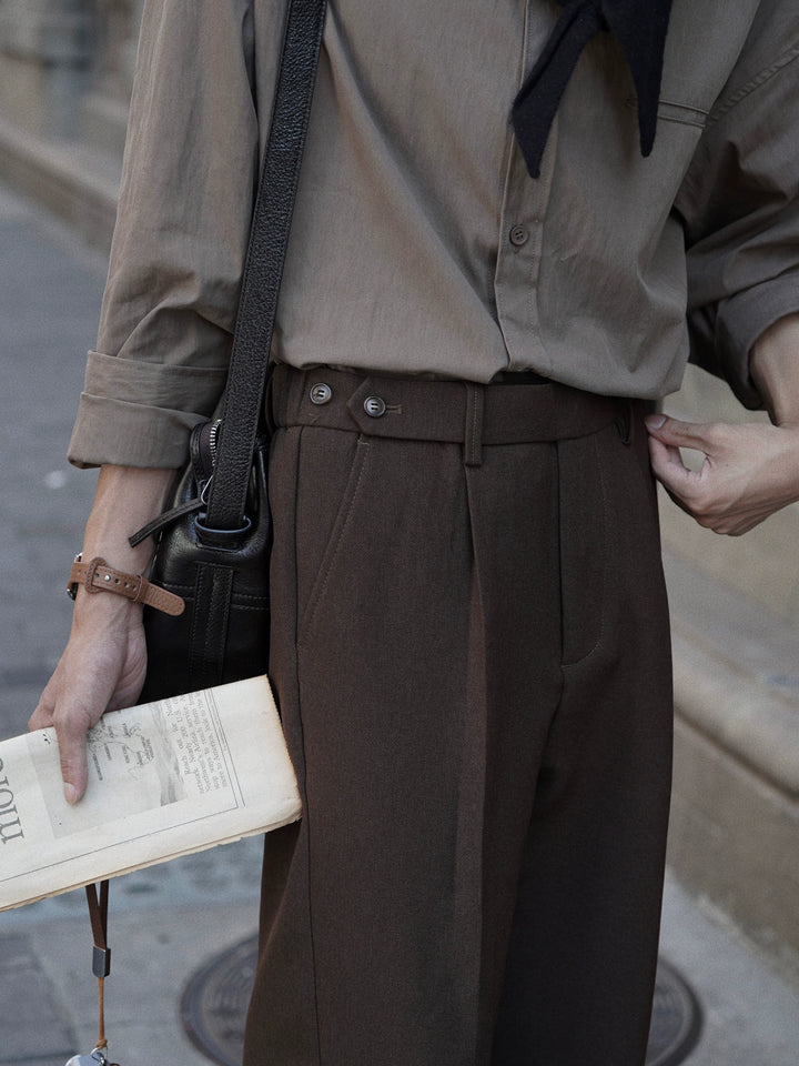Pantalones de estilo británico retro de corte holgado 
