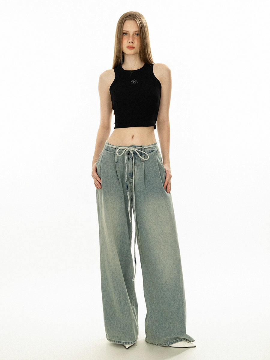 Cropped Ribbed Tank Top with Open Back