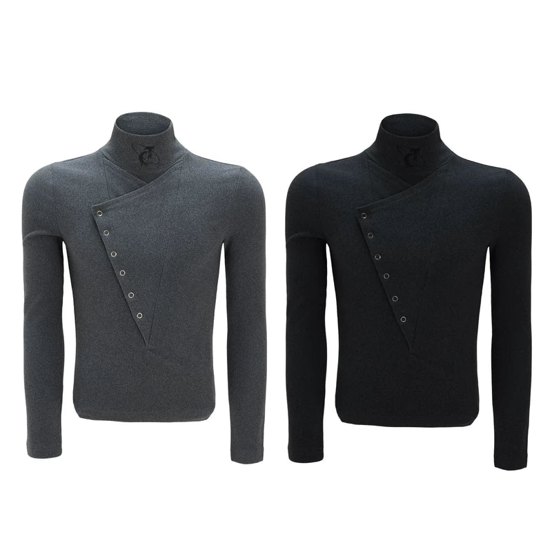 High-Neck Wool-Cotton Blend Pullover