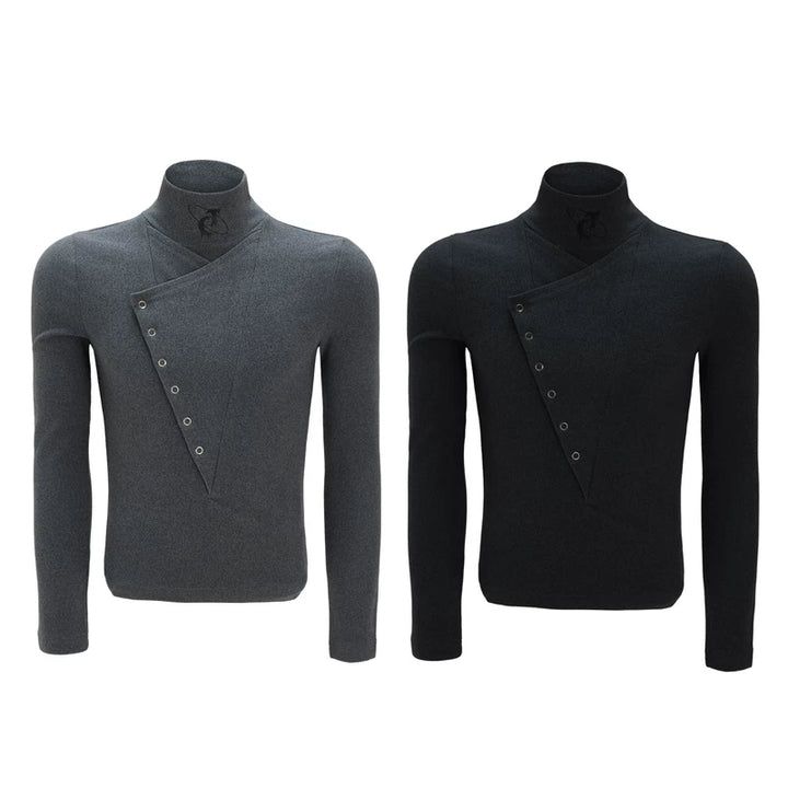 High-Neck Wool-Cotton Blend Pullover