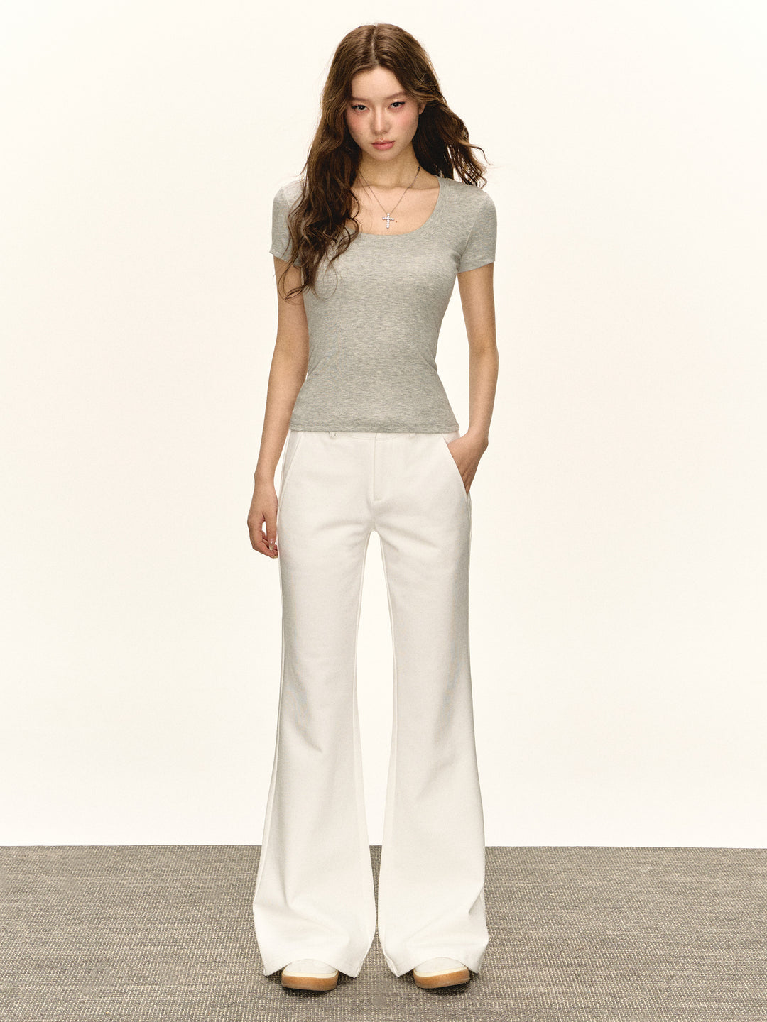 Slim-fit Stretch Flared Trousers