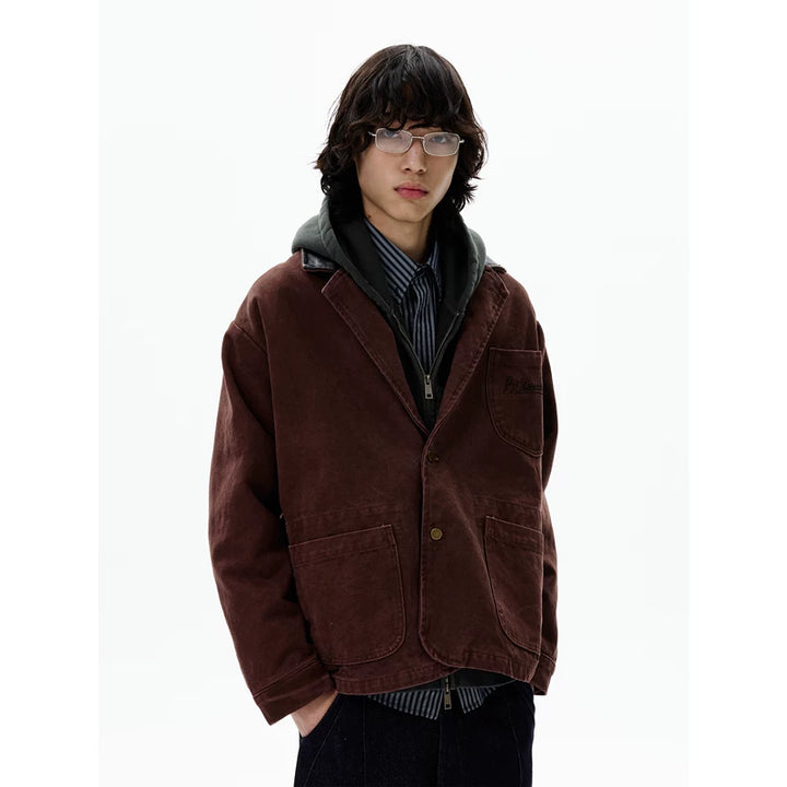 Veste en jean à boutons rétro de travail 