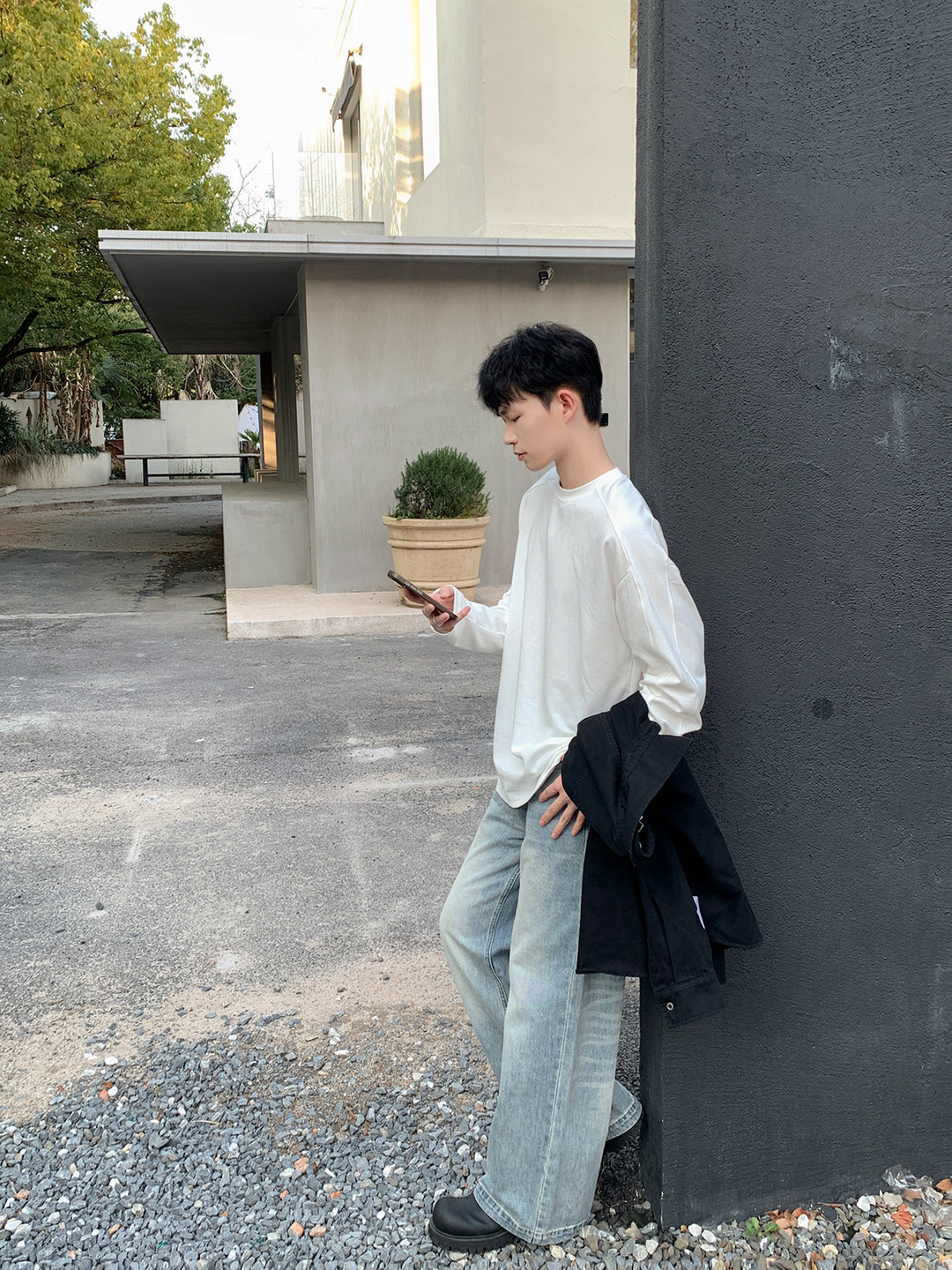 Drop Shoulder Long Sleeve Pullover