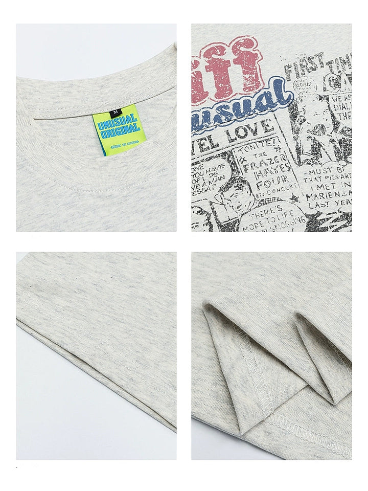 T-shirt in cotone a maniche corte con grafica retro 