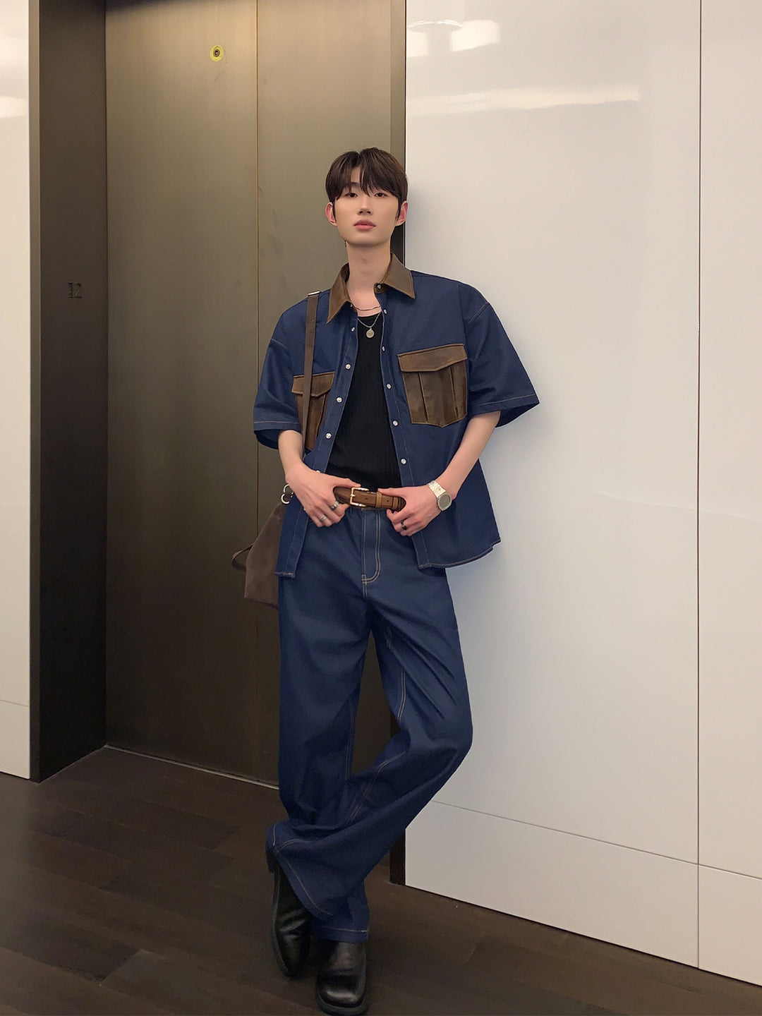 Denim Shirt and Pants Set