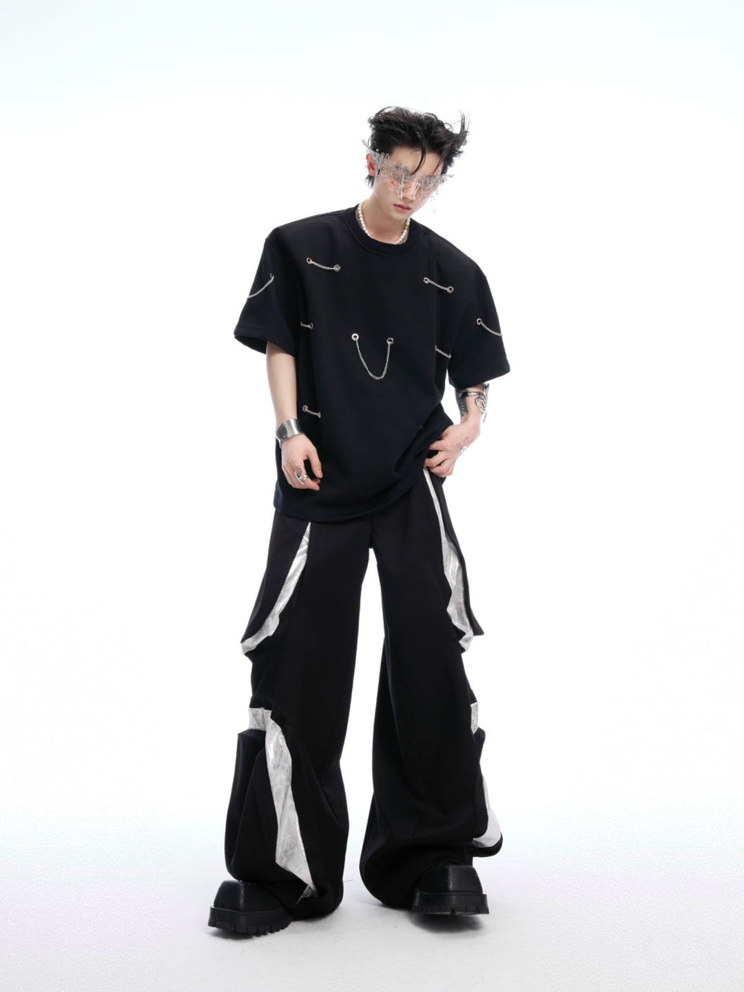 Metal Chain Designer Cotton T-shirt