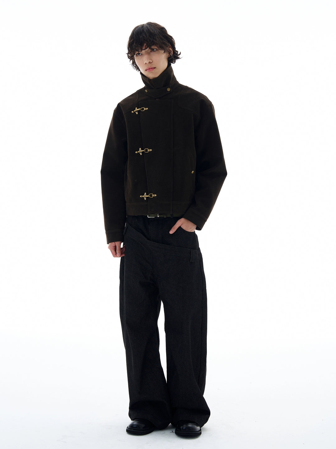 Suede Toggle Button Jacket