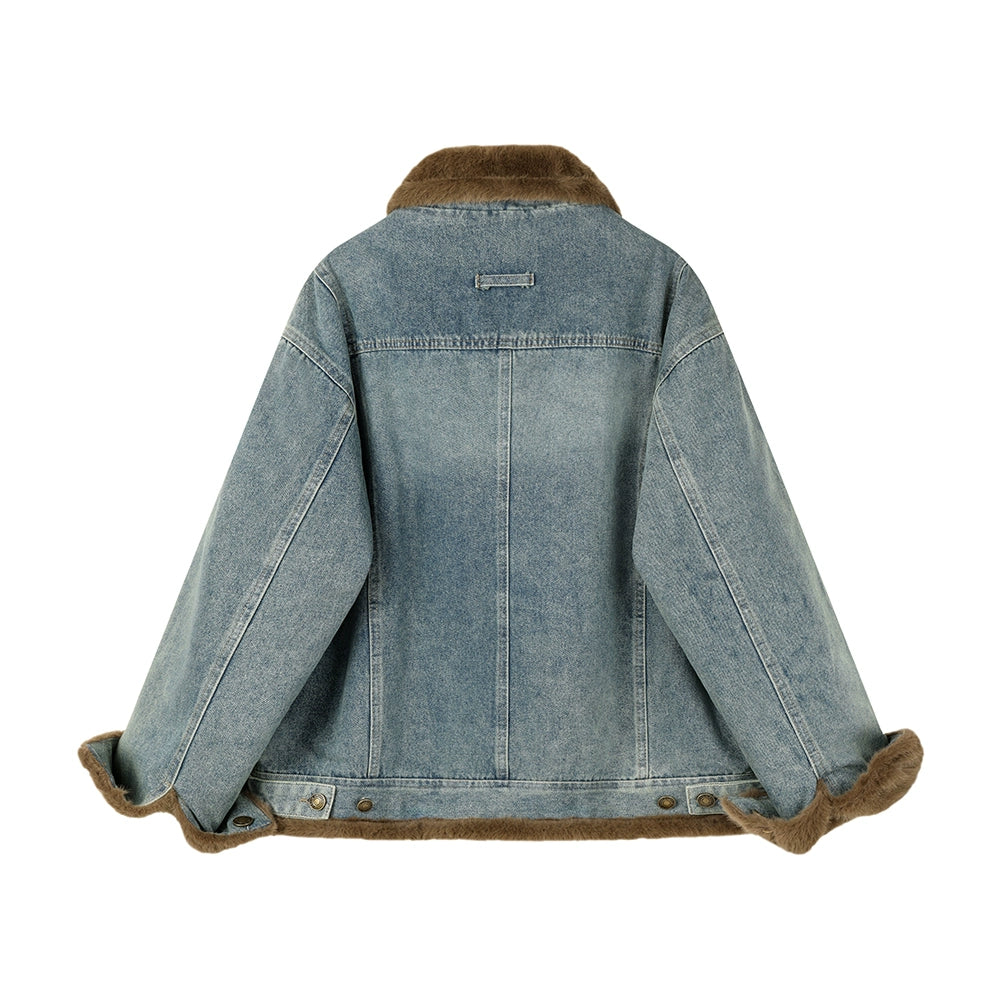 Retro Stand Collar Denim Jacket