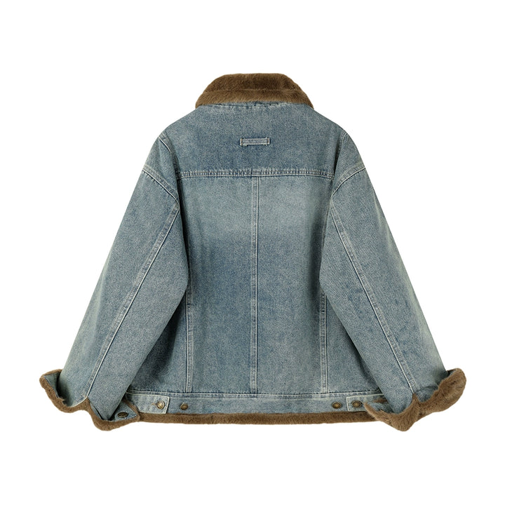 Retro Stand Collar Denim Jacket