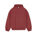 Drop Shoulder Velvet Hoodie Pullover