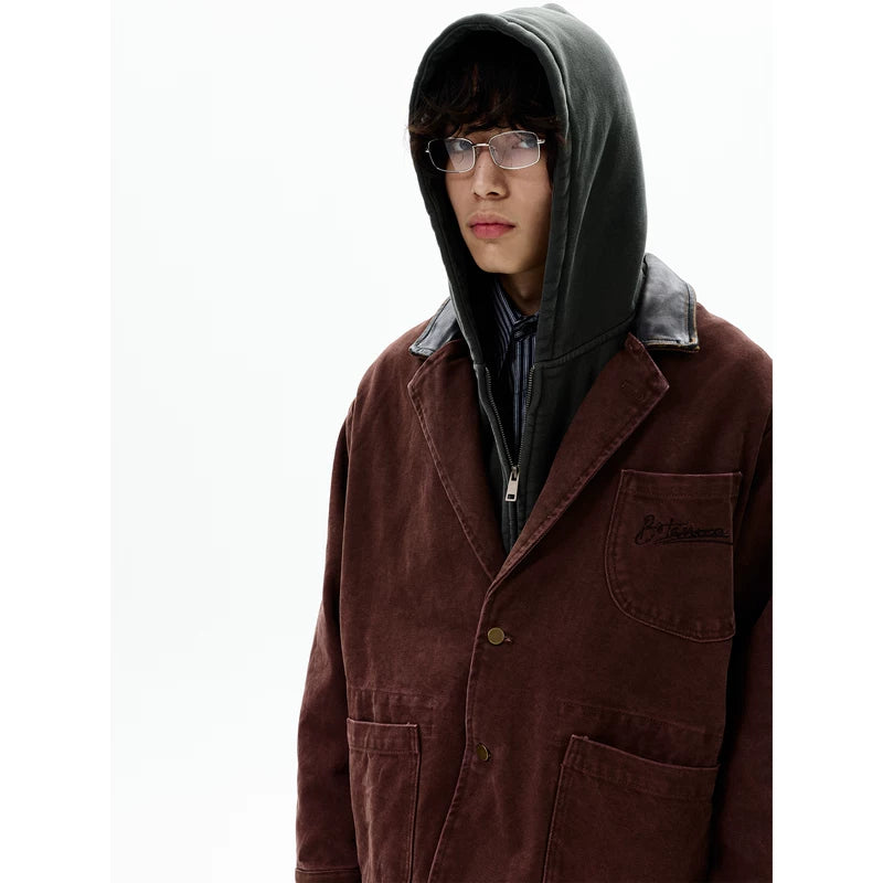 Veste en jean à boutons rétro de travail 