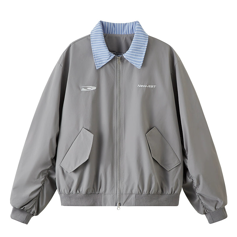 Chaqueta Casual con Bordado Retro en la Solapa 