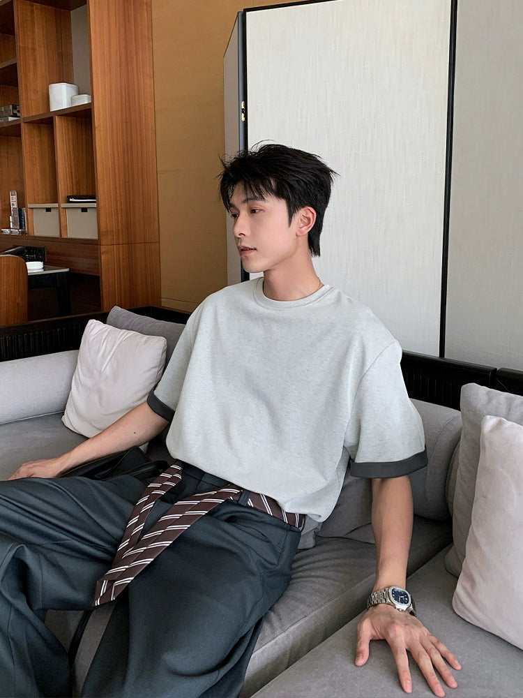 تي شيرت بولو قصير الأكمام ذو قوام 