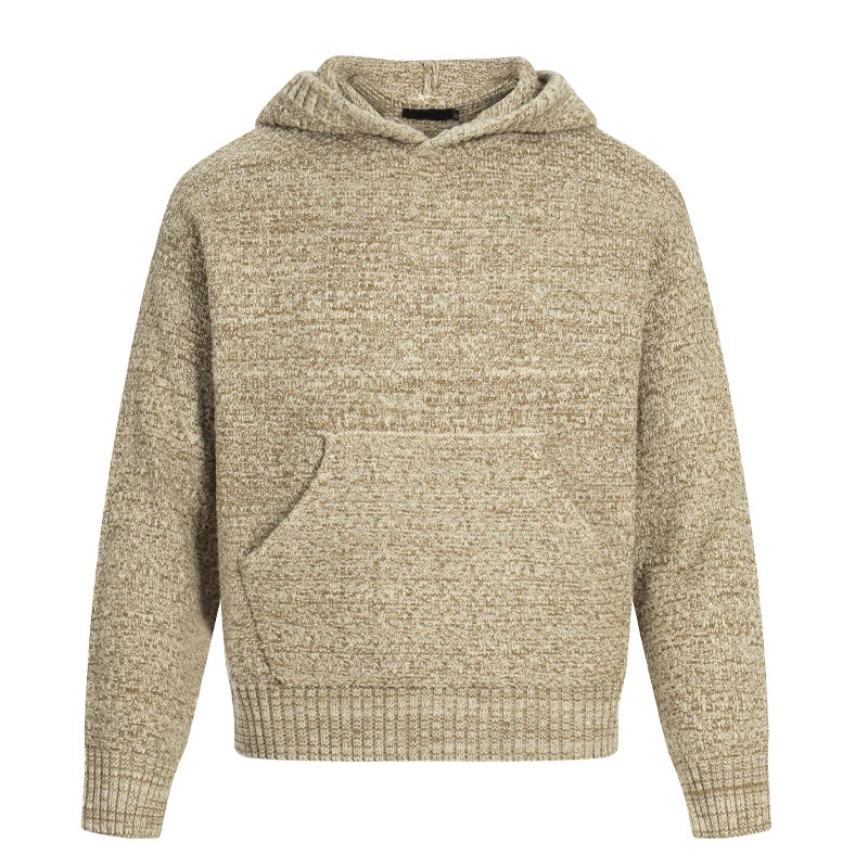 سويت شيرت محبوك بقلنسوة من خليط الصوف 