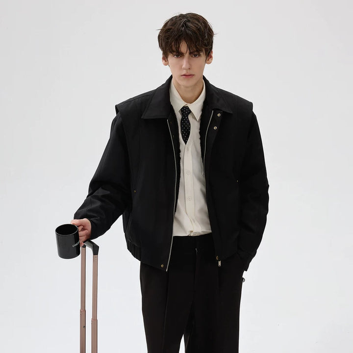 Hedvábná zimní bunda s volnými rameny 