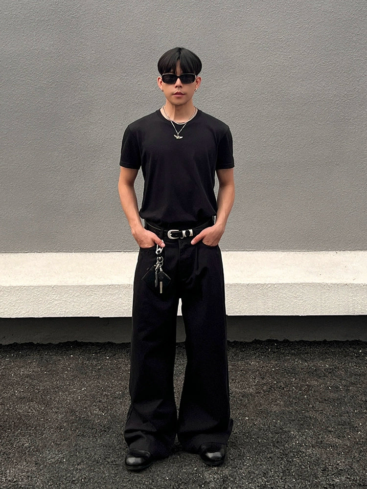 Linen Wide-Leg Straight Fit Pants