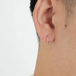 Sterling Silver Bamboo Design Hoop Earrings