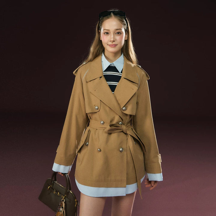 Retro mid-length dobbelspent trenchcoat 