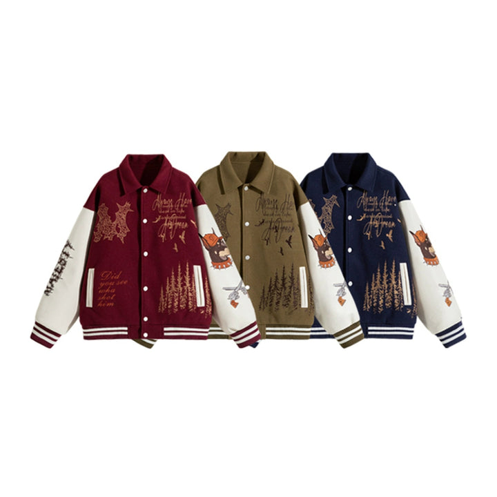 Embroidered Patchwork Baseball Jacket