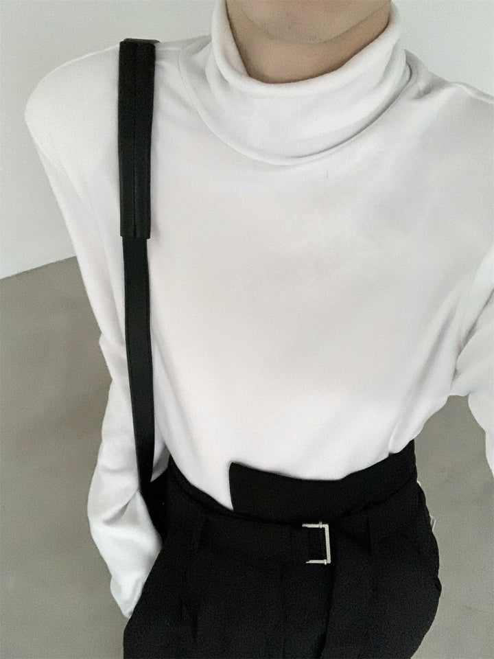 Camiseta de pullover de manga larga con cuello alto 