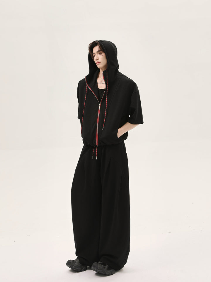 Hooded Zipper Top and Pants Set