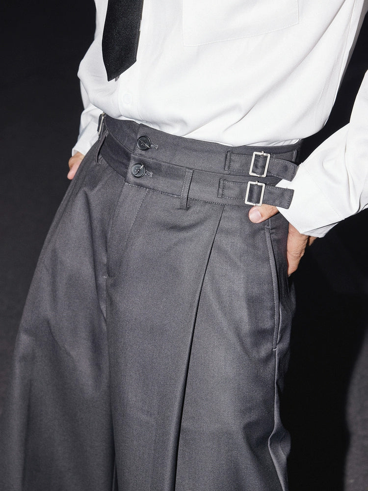 Pleated Double Waist Casual Pants