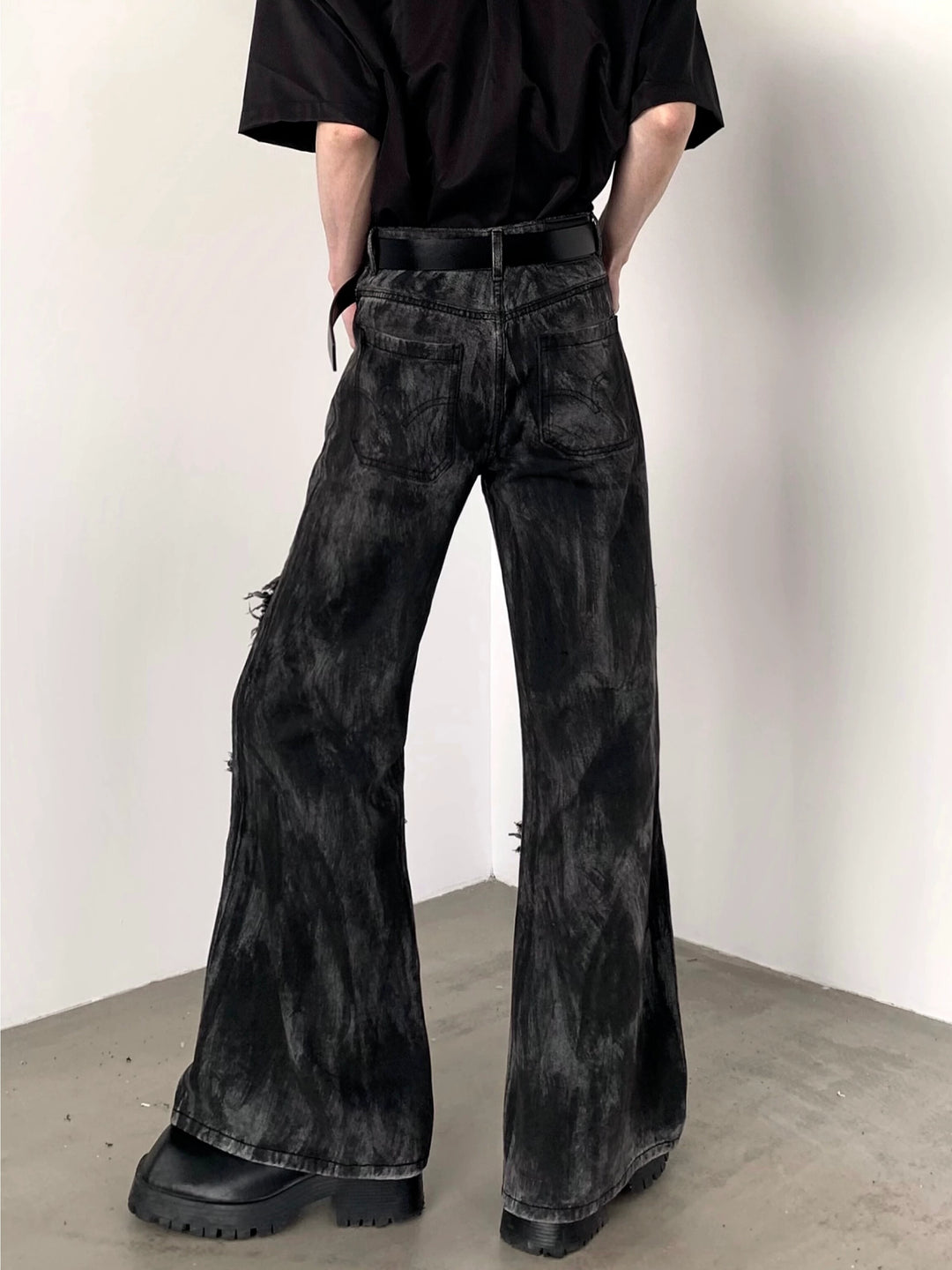 Høyt liv Micro-Flared Slitte Jeans Bukser 