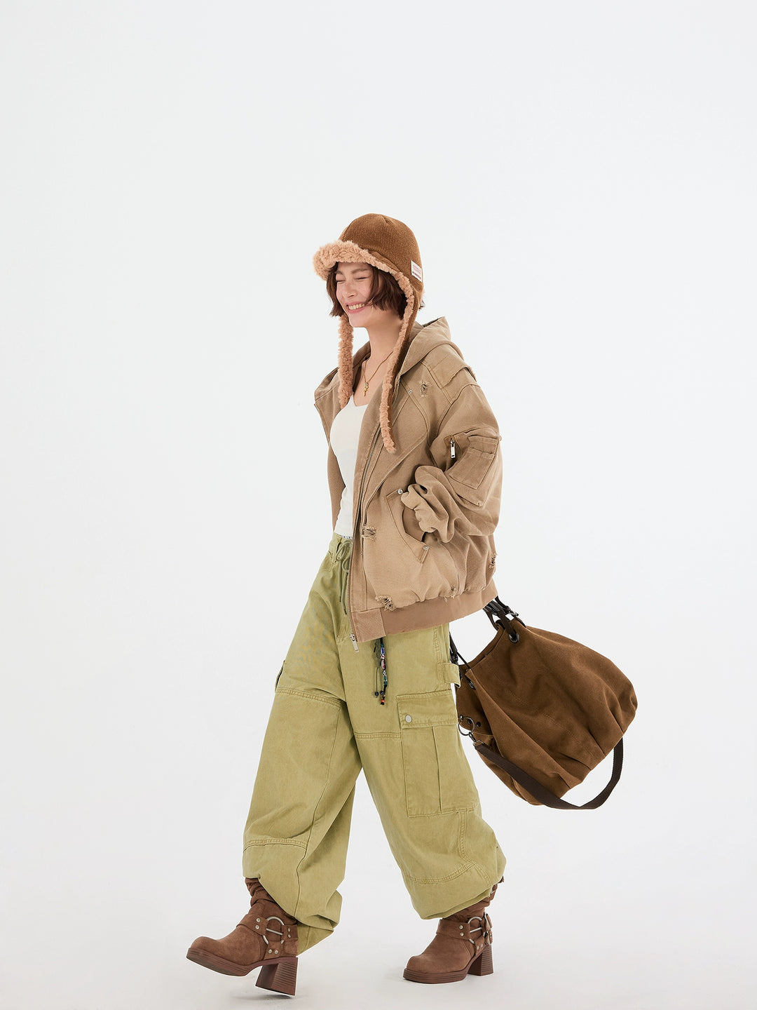 Deconstructed Spliced Hooded Jacket