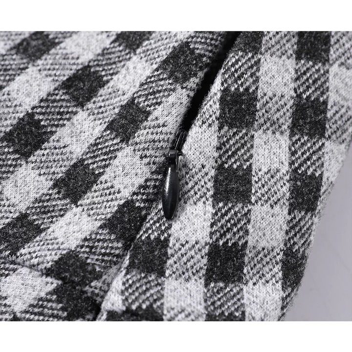 Falda corta de lana con pliegues de cuadros 