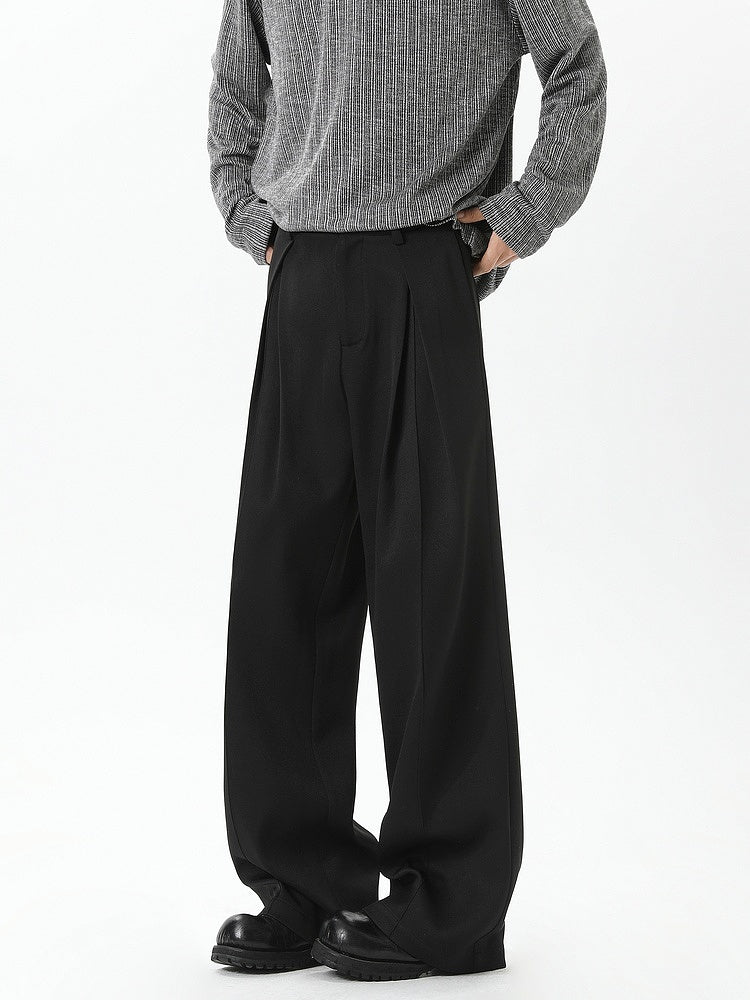 Casual Draped Straight-leg Pants