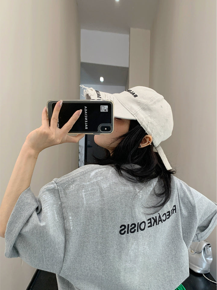 Oversized Embroidered Short Sleeve T-shirt