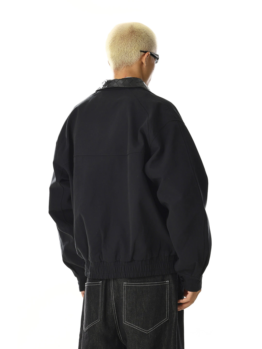 Lederkragen Minimalistische Lockere Passform Jacke 