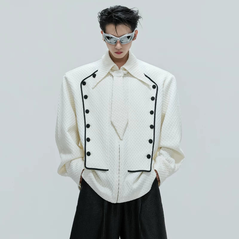 Double-Breasted Knit Shirt