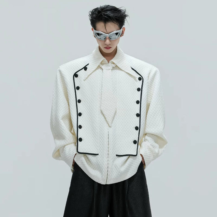 Double-Breasted Knit Shirt