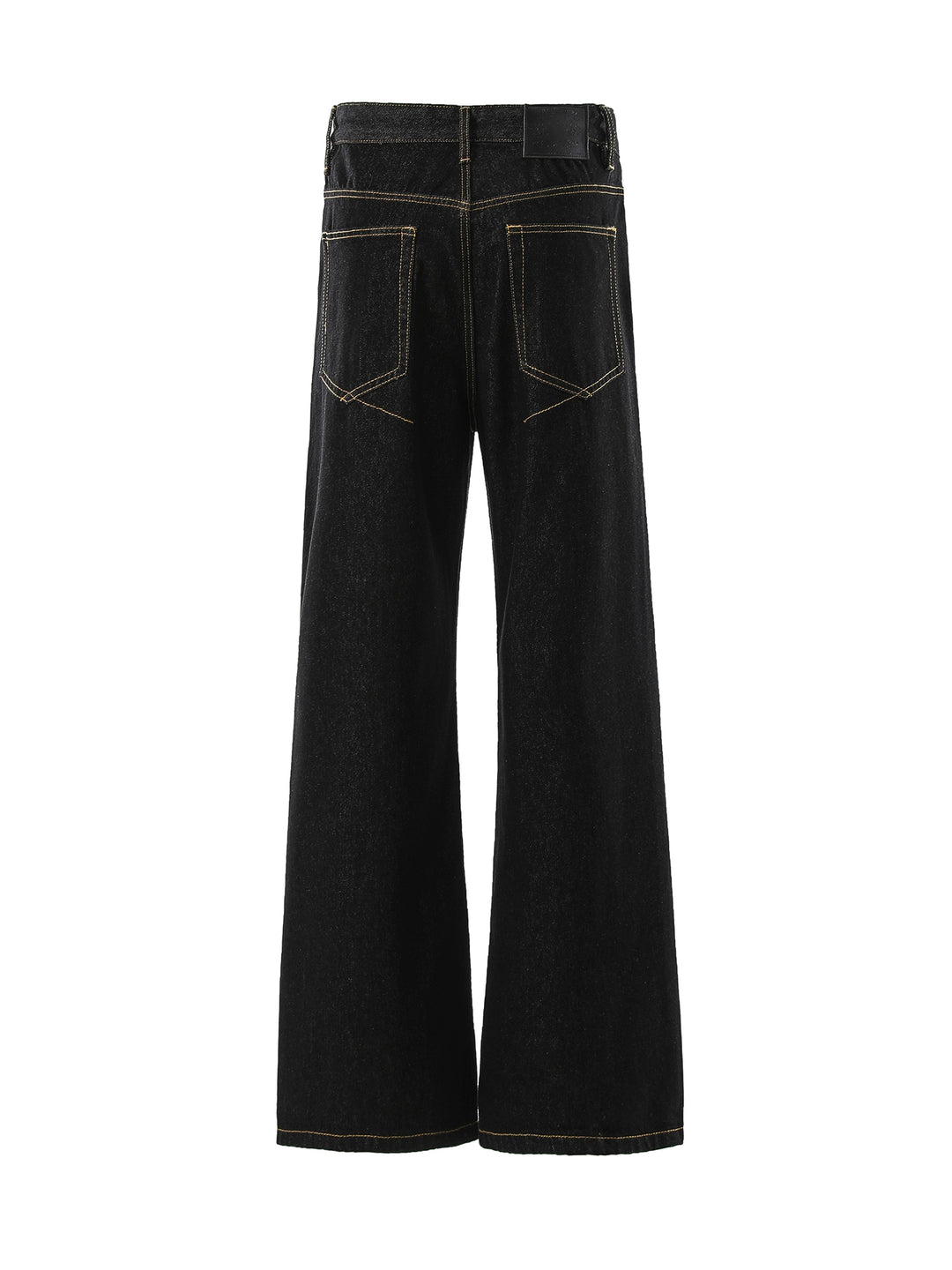 Embroidered Bootcut Raw Denim Pants