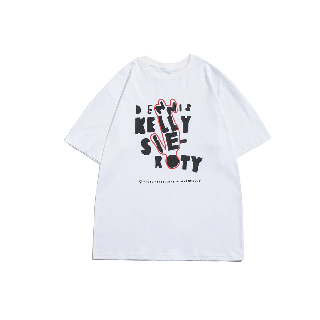 Letter Print Oversized Short Sleeve T-shirt