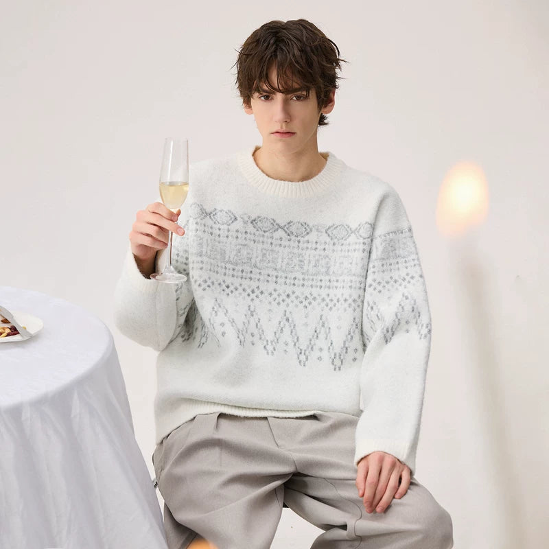 Fair Isle Detachable Scarf Sweater