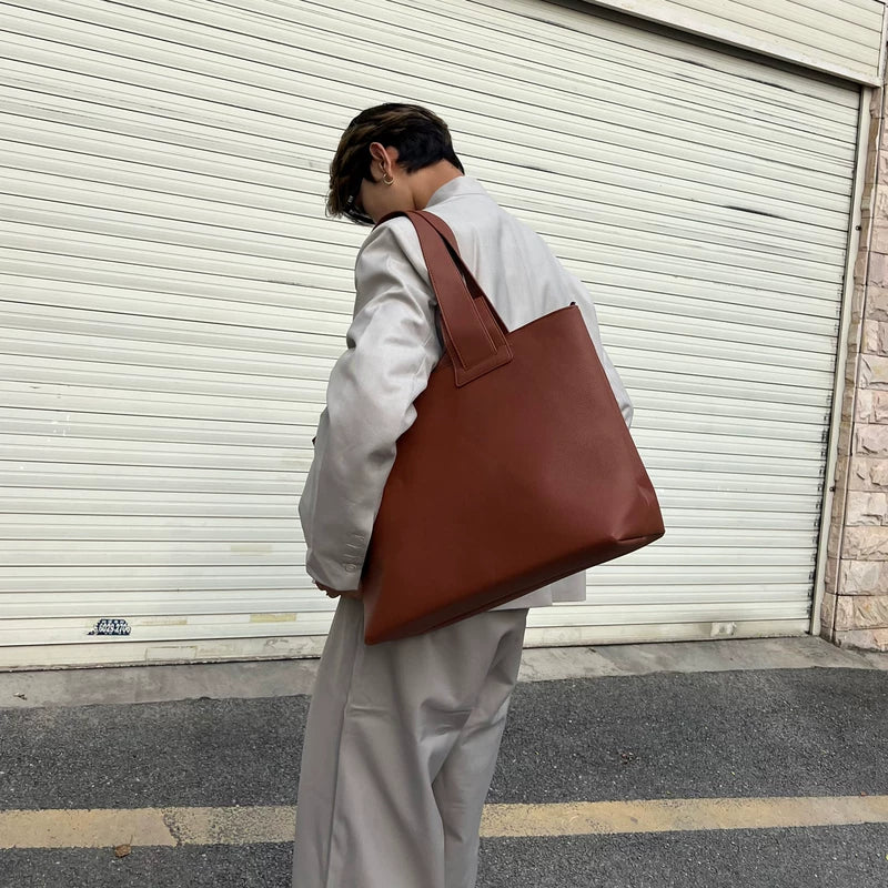 Bolsa de Ombro Retro de Couro Macio 