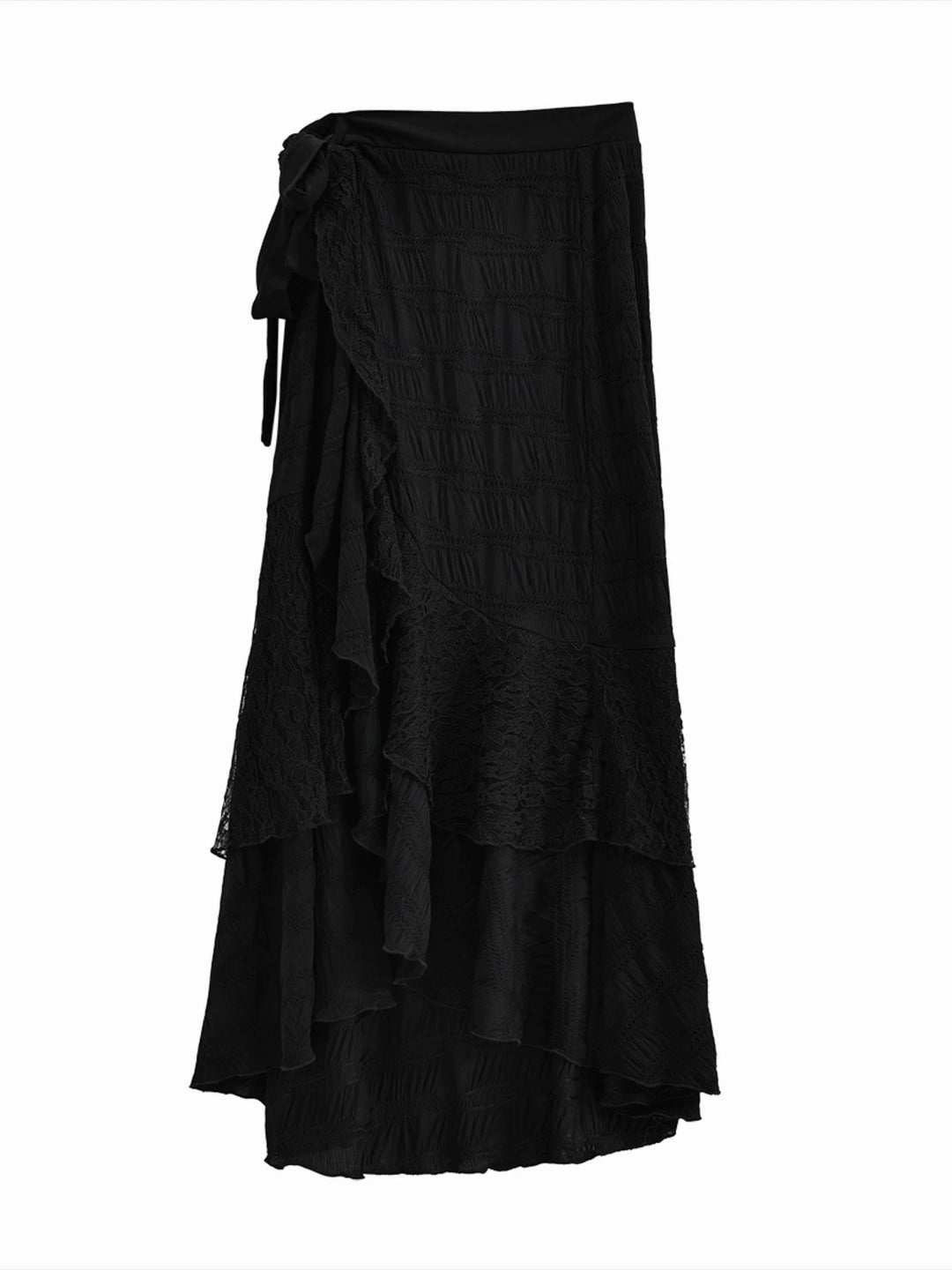 Ruffled High Waist Long Skirt