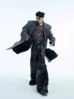 Metal Buckle Long Wool Coat