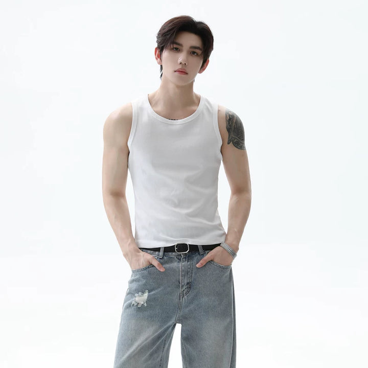 Ribbed Sports Sleeveless Vest