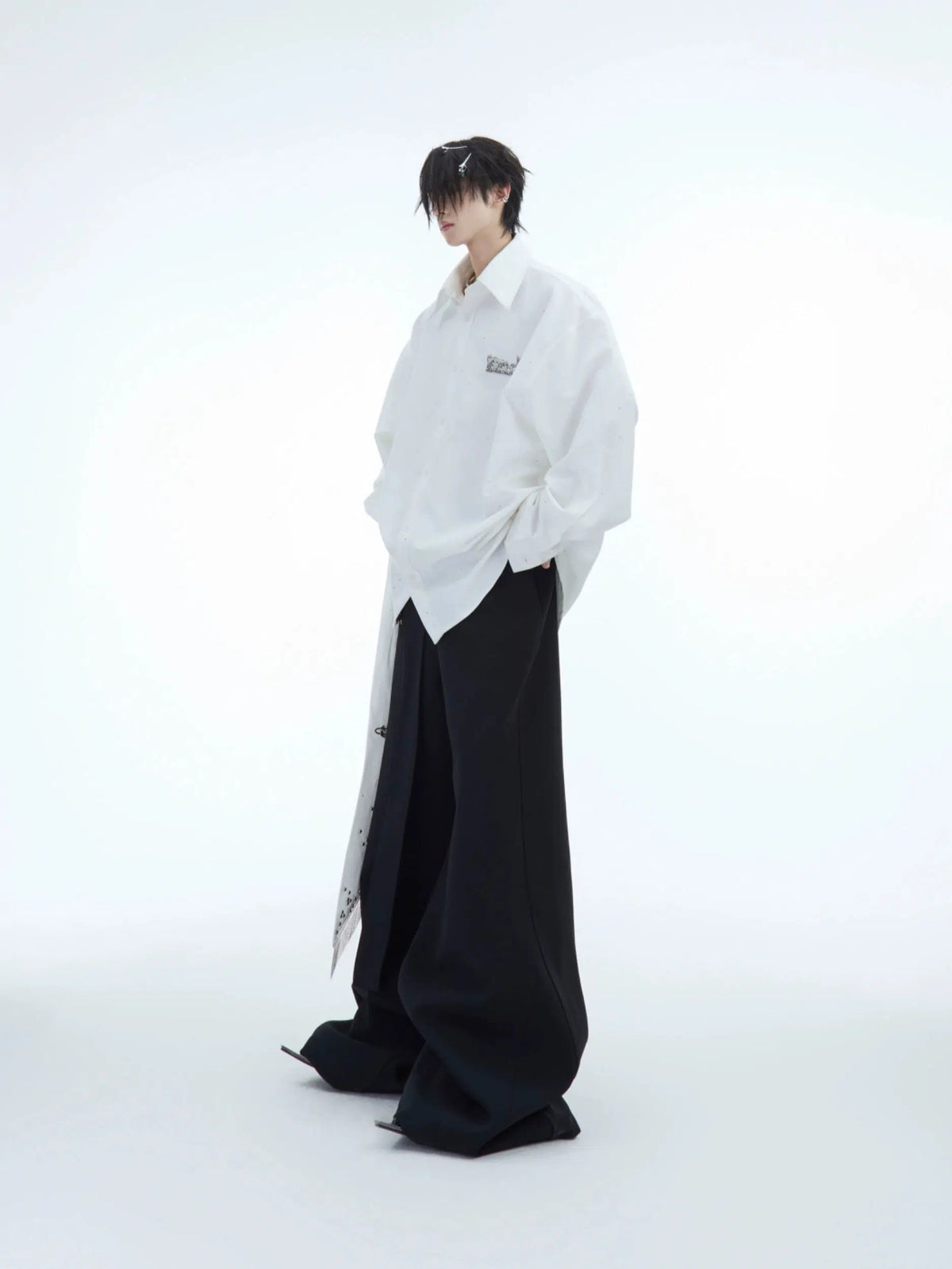 Metallic Detail Long-Sleeve Shirt