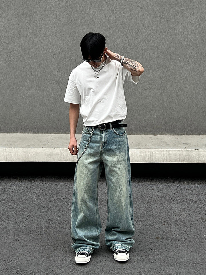 Wide-Leg Baggy Straight Jeans